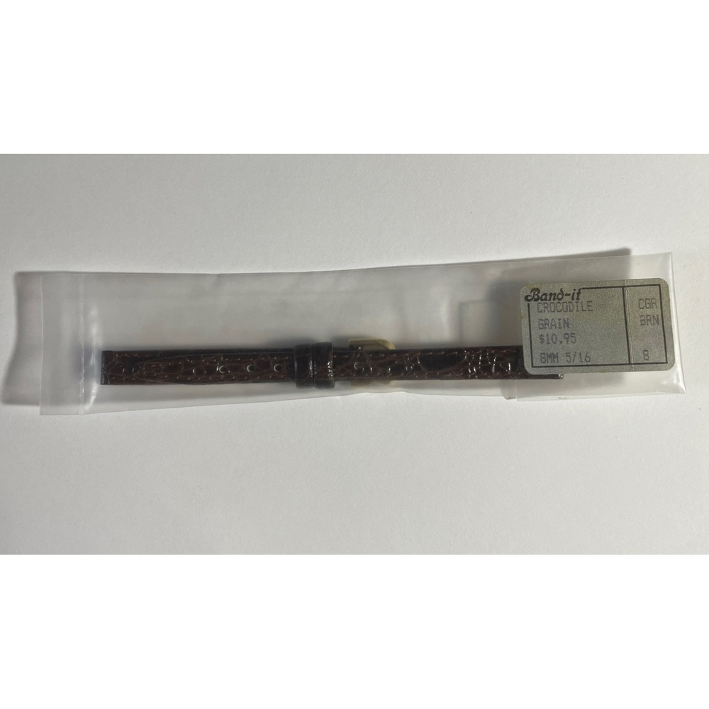 Band-it Watch Band Strap 8mm 5/16 Crocodile Grain Brown